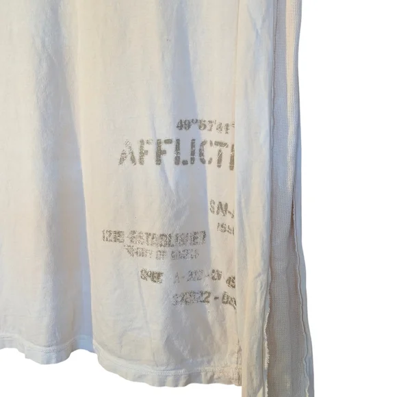 Affliction White Long Sleeve Shirt Men's XL Standard Bikercore Grunge Skater - Picture 2 of 7